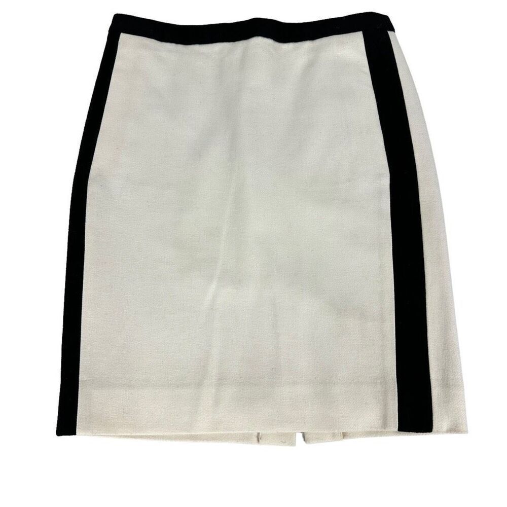 J. Crew Wool Blend Pencil Skirt size 2 Cream Black